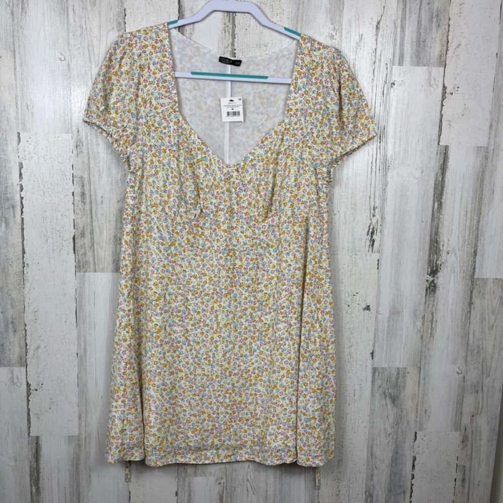 Cotton On Tie Back Mini Tea Dress NWT floral ditsy print M flirty feminine